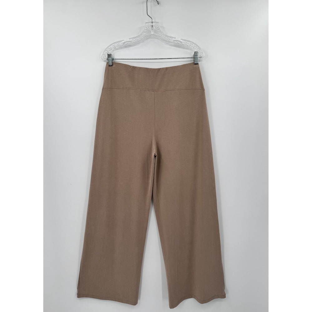 Magaschoni Wide Leg Knit Pants Taupe Pull-On Palazzo Lounge Pants Size Large - Picture 5 of 12